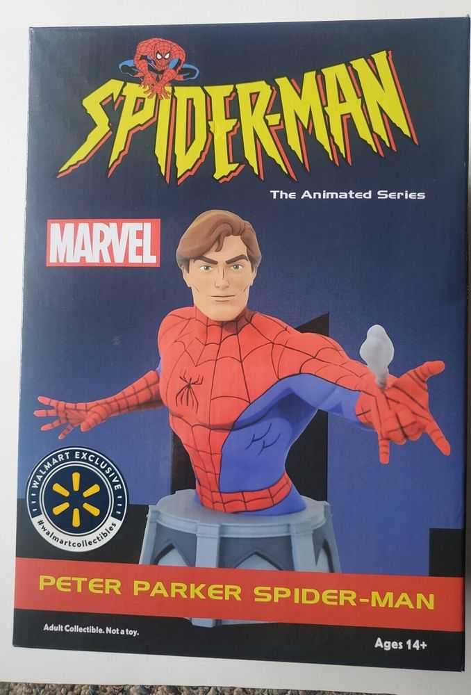 Diamond Select Toys Marvel Animated Unmasked Spider Man Action Figure