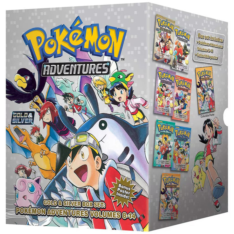 Caja de Pokémon Adventures Gold &amp; Silver (incluye los volúmenes 8 a 14)