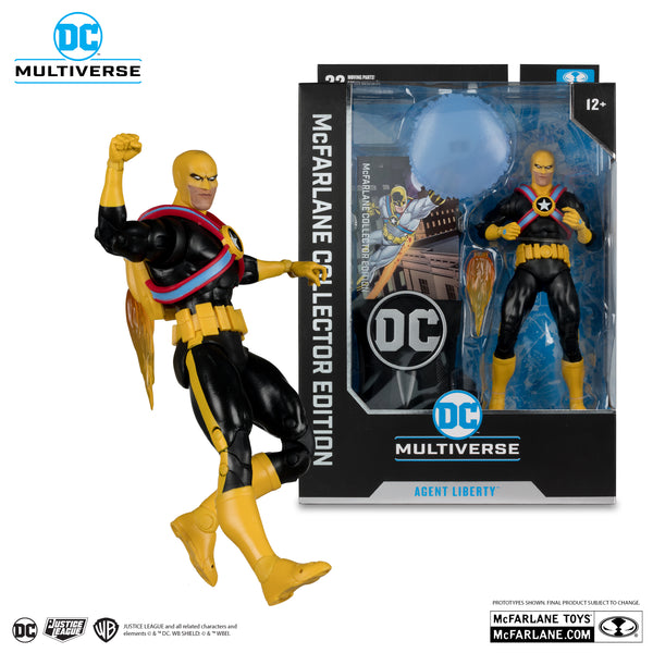 Edición de coleccionista de McFarlane de DC Multiverse Agent Liberty (Panic in the Sky)