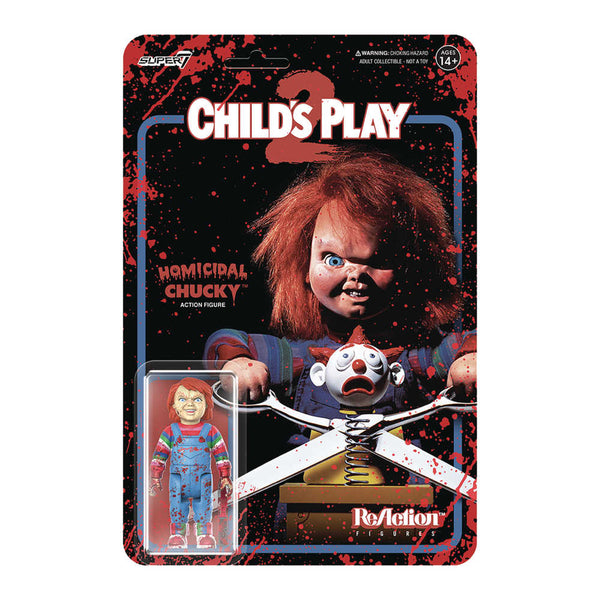 Childs Play W2 Evil Chucky Blood Splatter Reaction Figure