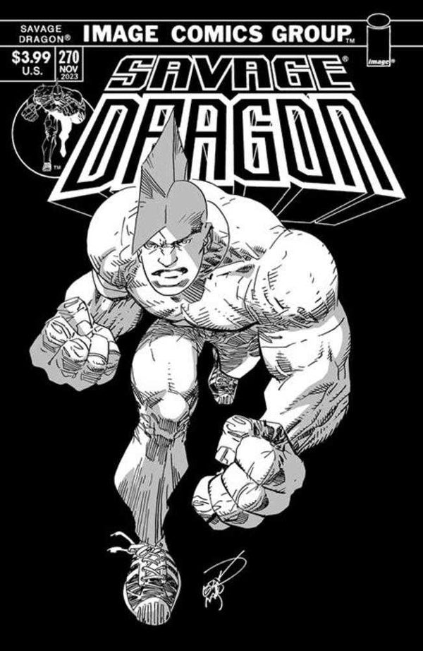 Savage Dragon #270 Portada B Erik Larsen Variante de imagen comercial de los años 70 (para adultos)