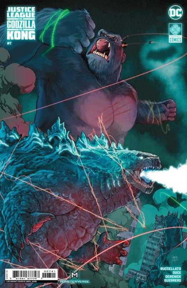 Liga de la Justicia vs Godzilla vs Kong #7 (de 7) Portada D 1 en 25 Variante de cartulina de Mikel Janin