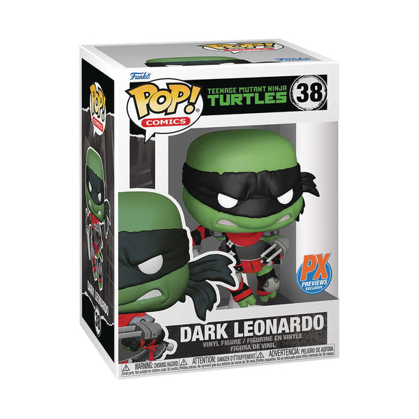 Figura de vinilo exclusiva de Dark Leonardo de las Tortugas Ninja mutantes adolescentes de Pop Comics