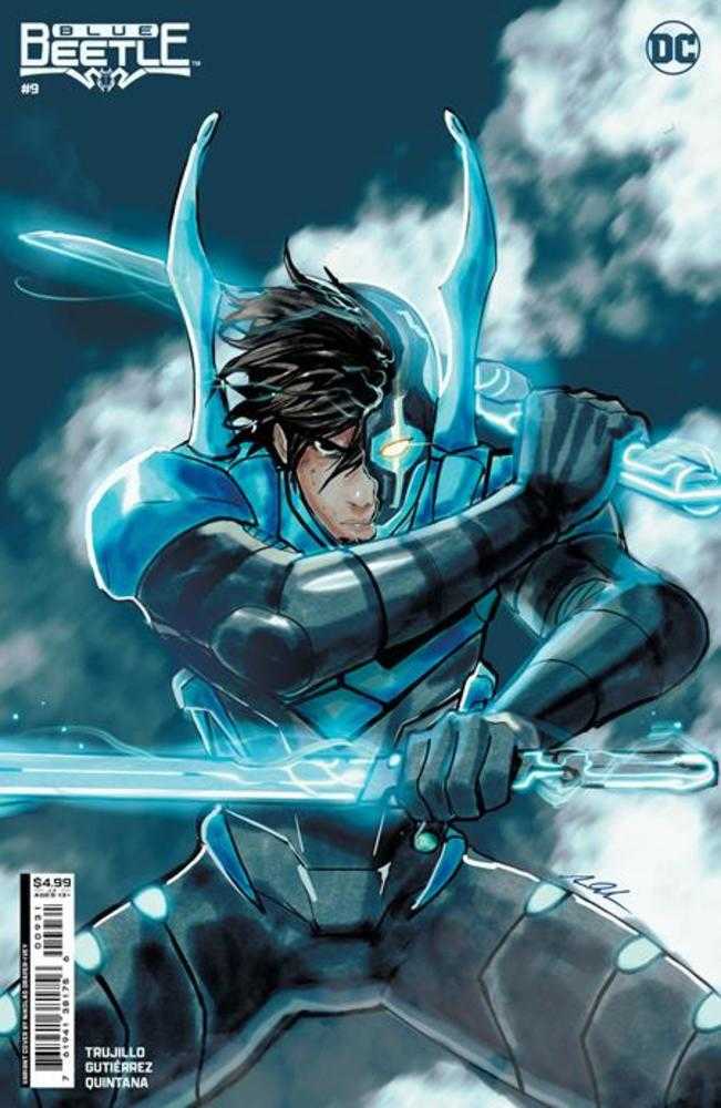 Variante de cartulina Nikolas Draper-Ivey de Blue Beetle n.° 9, cubierta B