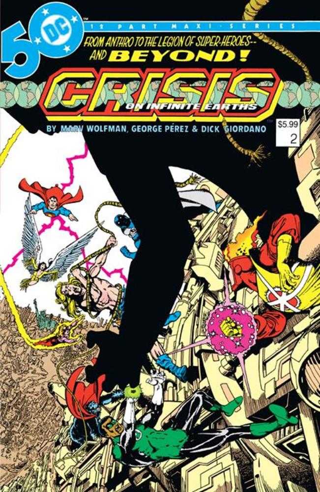 Crisis en Tierras Infinitas n.° 2 (de 12) Edición facsímil Portada B George Perez Variante laminada