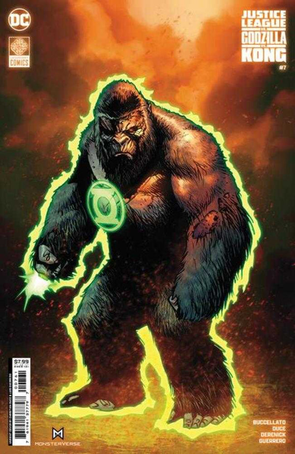 Liga de la Justicia vs Godzilla vs Kong #7 (de 7) Portada F Christian Duce Kong como variante de lámina Gl