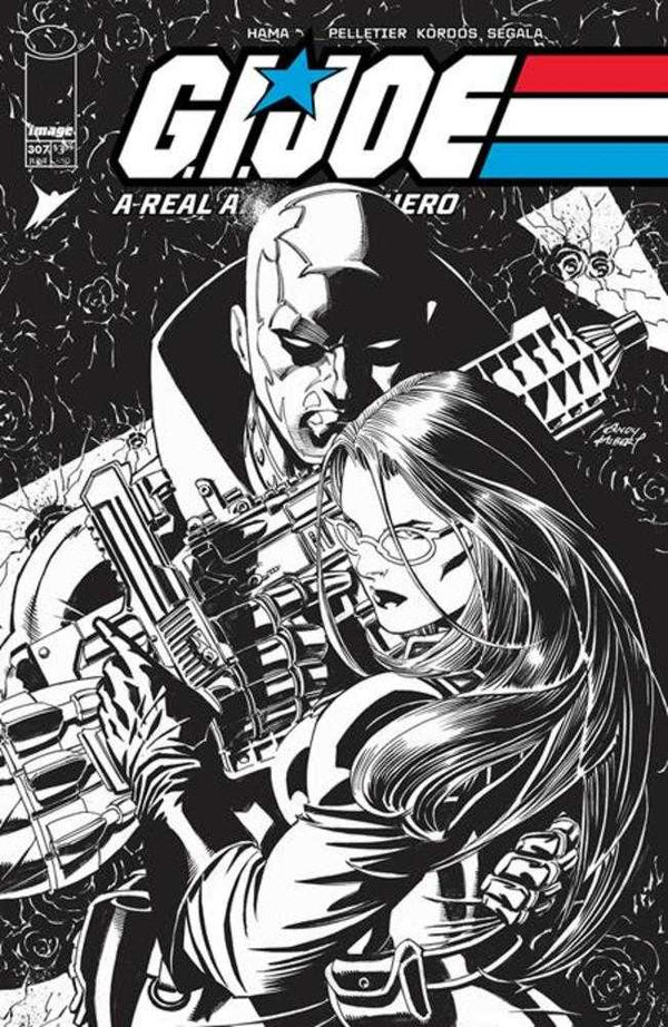 GI Joe Un verdadero héroe estadounidense n.° 307 Portada B Andy Kubert Variante en blanco y negro