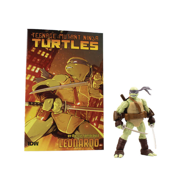 Teenage Mutant Ninja Turtles Leonardo V2 Idw Comic Book & Action Figure