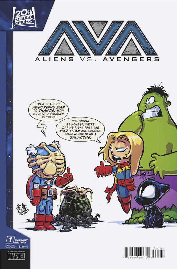 Aliens vs. Avengers #1 Variante joven de Skottie