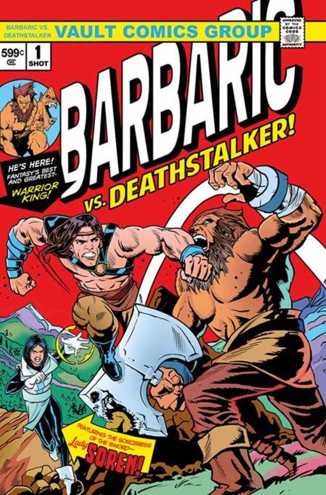 Barbaric vs Deathstalker (One Shot) Portada F Nathan Gooden y Tim Daniel Vault Vintage Variante Premium