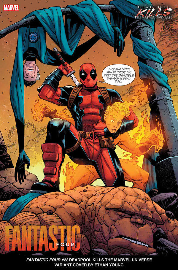 Los Cuatro Fantásticos #22 Ethan Young Deadpool mata a la variante del Universo Marvel [Bh, D Pwx]