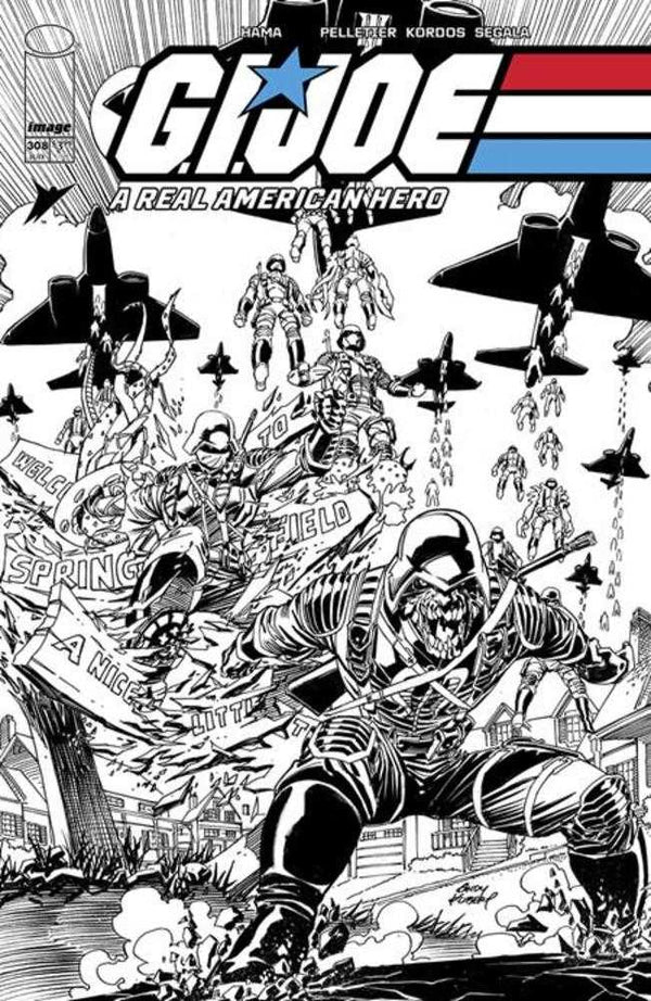 GI Joe Un verdadero héroe estadounidense n.° 308 Portada B Andy Kubert Variante en blanco y negro