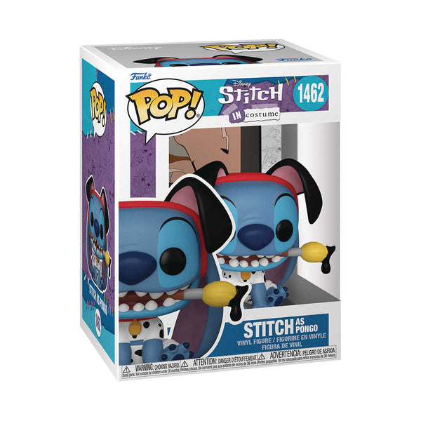 Figura de vinilo Pongo de los 101 dálmatas con disfraz de Stitch de Disney Pop