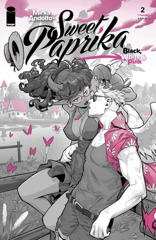 Mirka Andolfos Sweet Paprika Negro Blanco y Rosa N.° 2 Portada B Variante Xongbros