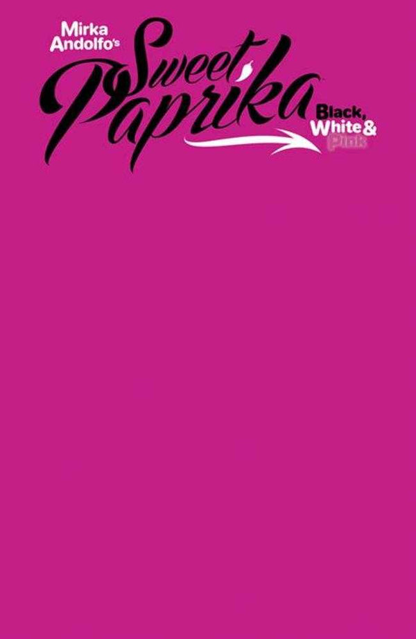 Mirka Andolfos Sweet Paprika Black White &amp; Pink #2 Tapa F Boceto en blanco Variante