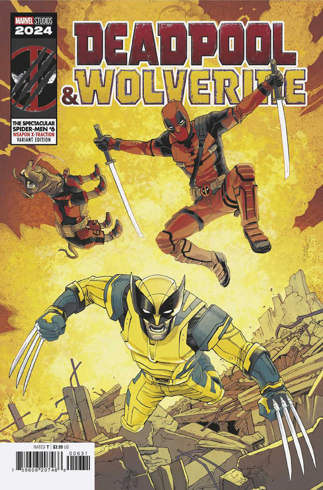 Los espectaculares Spider-Men n.° 6 Declan Shalvey Deadpool y Wolverine Variante de arma X-Traction [Dpwx]