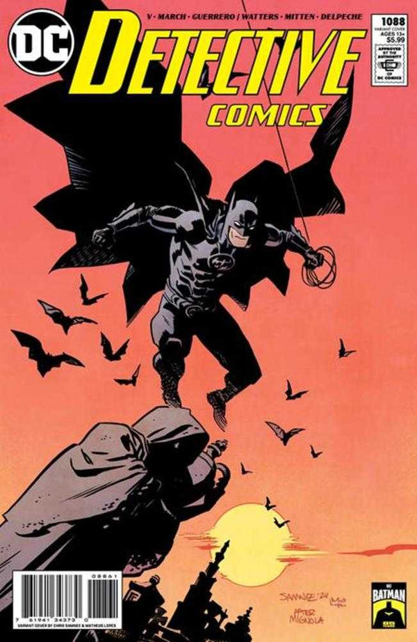 Detective Comics #1088 Portada D Chris Samnee Batman 85.° aniversario Variante de cartulina