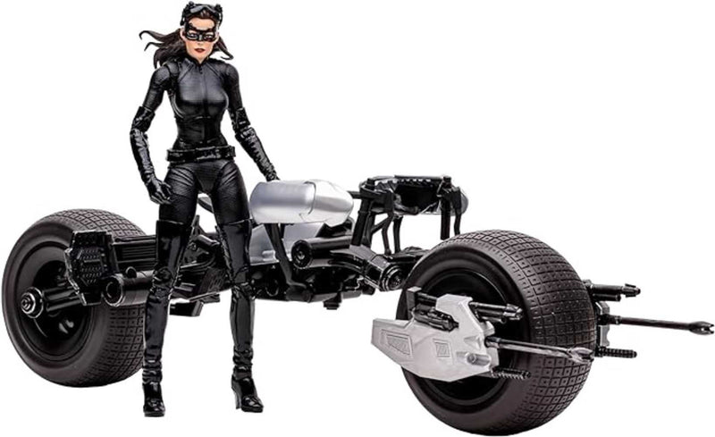 Figura de acción y vehículo de 7 pulgadas de DC Multiverse Catwoman y Batpod (The Dark Knight Rises)