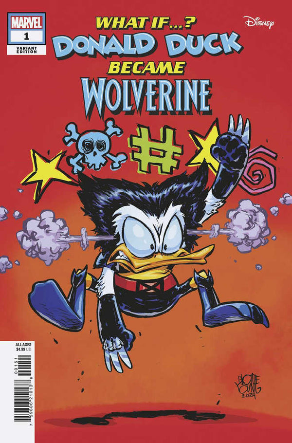 Marvel et Disney : Et si... Donald Duck devenait Wolverine #1 Skottie Young Varia Nt