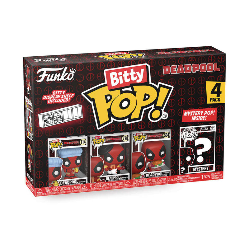 Lot de 4 figurines Bitty Pop Deadpool pour le bain