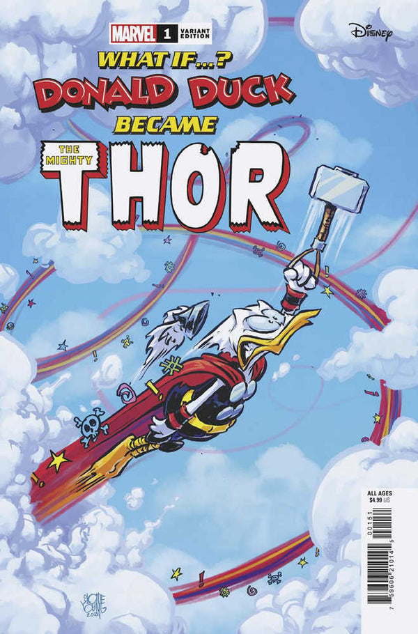 Marvel y Disney: ¿Qué pasaría si...? El Pato Donald se convirtiera en Thor #1 Variante joven de Skottie