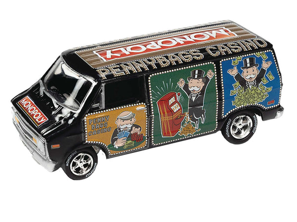 Monopoly Dodge Casino Van Jl 1976, coche de fundición a presión a escala 1/64