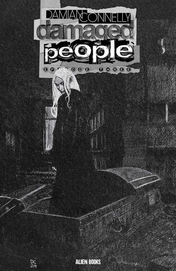 Damaged People #3 (de 4) Portada B Connelly Blanco y negro