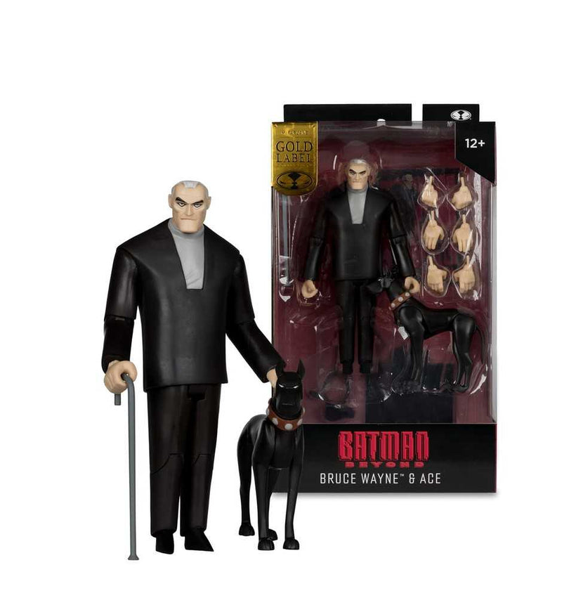 DC Direct - Figura animada del 25.º aniversario de Batman Beyond de 6" - Bruce Wayne con Ace, el bati-perro