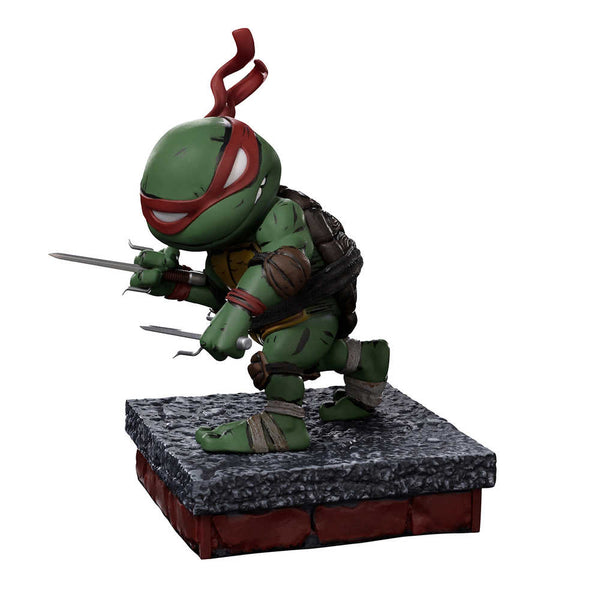 Vista previa de la figura de PVC exclusiva de la versión 2 de Red Masks de Raphael de las Tortugas Ninja mutantes adolescentes de Minico