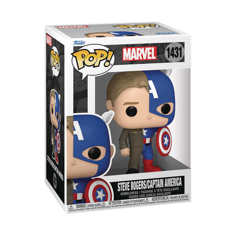 Figurine en vinyle Pop Marvel Split Captain America/Steve Rogers