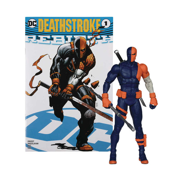 Figura de acción de Deathstroke Rebirth Wv6 de 7 pulgadas de DC Direct con cómic