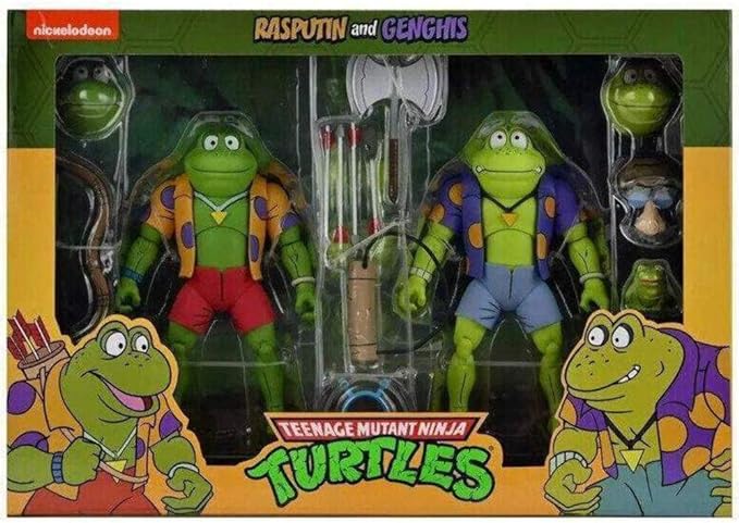 NECA 7" TMNT Cartoon Genghis & Rasputin Frog 2 Pack Figure