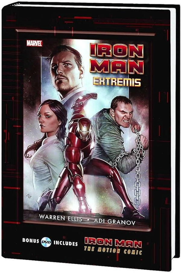 Iron Man Extremis Graphic Novel Hardcover with Motion Comic Dvd