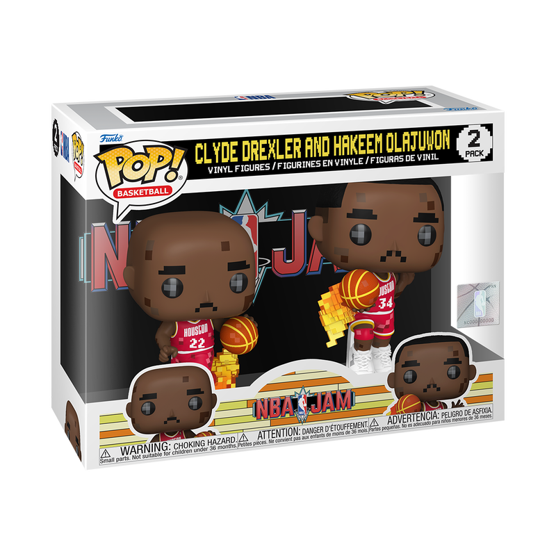 PAQUETE DE 2 POP! CLYDE DREXLER Y HAKEEM OLAJUWON (NBA JAM)