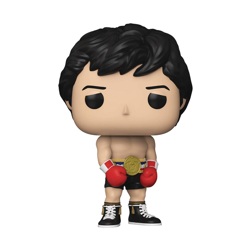 FIGURA DE VINILO POP SERIE ESPECIAL ROCKY 45TH ROCKY CON CINTURÓN DORADO