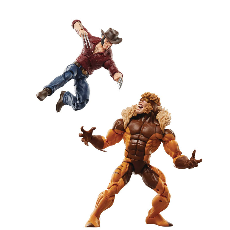 MARVEL LEG WOLVERINE 50TH ANN VS SABRETOOTH 6IN AF 2PK