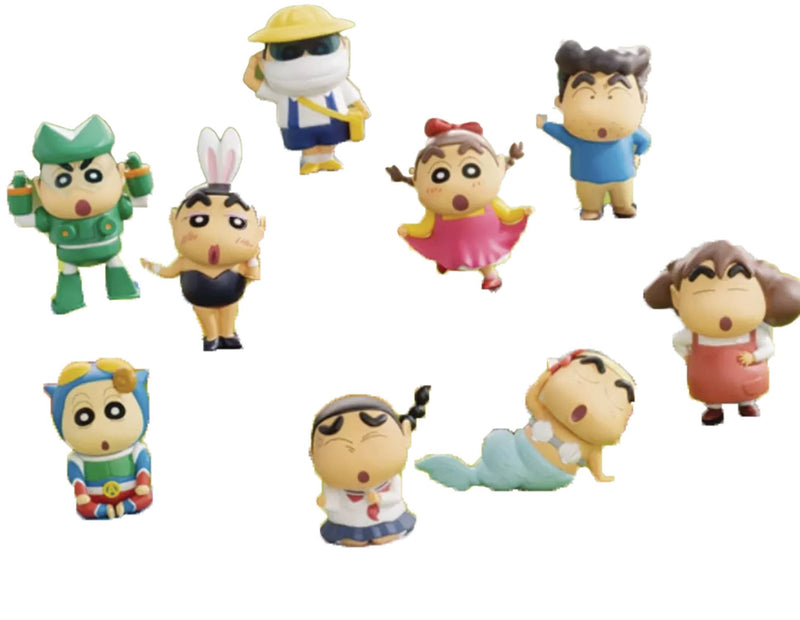 FIGURA DIVERTIDA DE COSPLAY DE 8 PIEZAS DE CRAYON SHIN-CHAN BMB