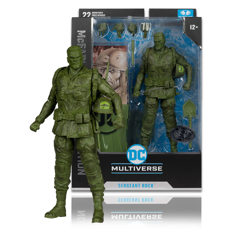 Figura de acción de 7 pulgadas de la edición de coleccionista de McFarlane del Sargento Rock (DC Classic) [EDICIÓN PLATINO]