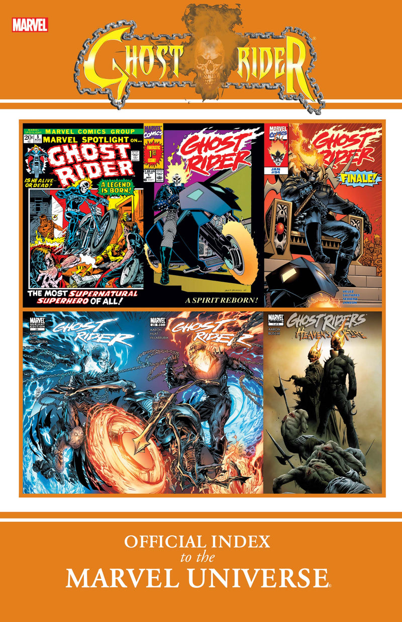 Ghost Rider fuera del índice de la novela gráfica del Universo Marvel TPB