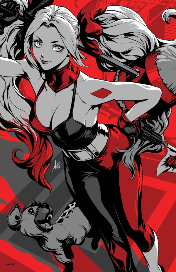 HARLEY QUINN NEGRO BLANCO ROJO