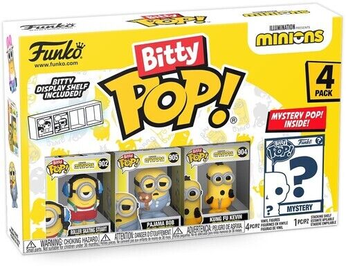 Figura de 4 patinadores de los Minions de Bitty Pop Stuart