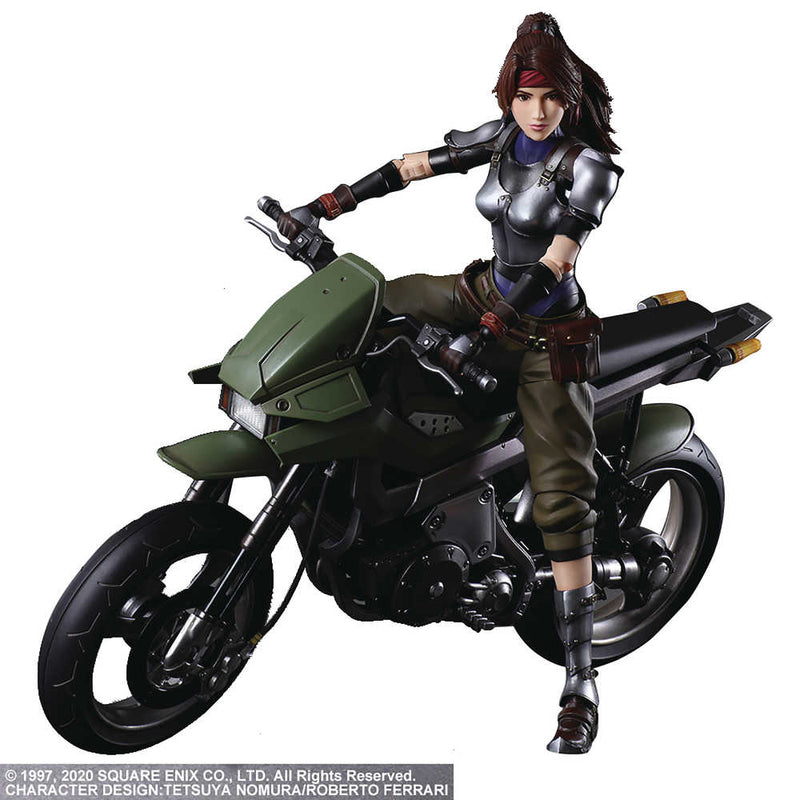 Final Fantasy Viir Play Arts Kai Jessie et ensemble de figurines de moto