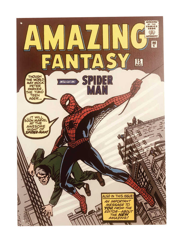 Letrero de metal Marvel Amazing Fantasy 15, 16.0 x 12.0 in