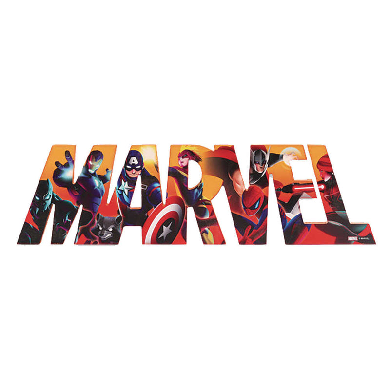 Bloc de mots en bois Collage de personnages Marvel