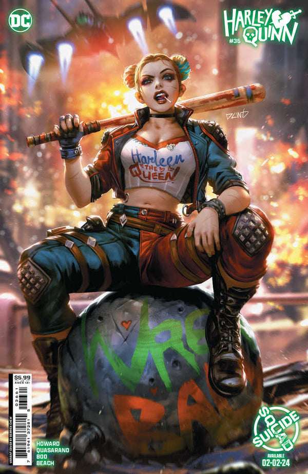 Harley Quinn #36 Couverture E Derrick Chew Suicide Squad Tuer l'asile d'Arkham Harley Quinn Variante de stock de cartes