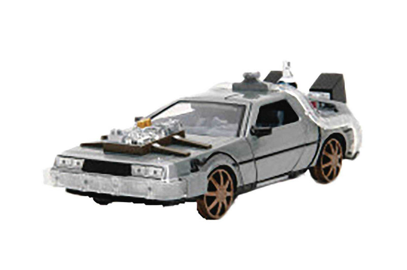 Bttf Time Machine con ruedas de riel 1/24 Vehículo fundido a presión